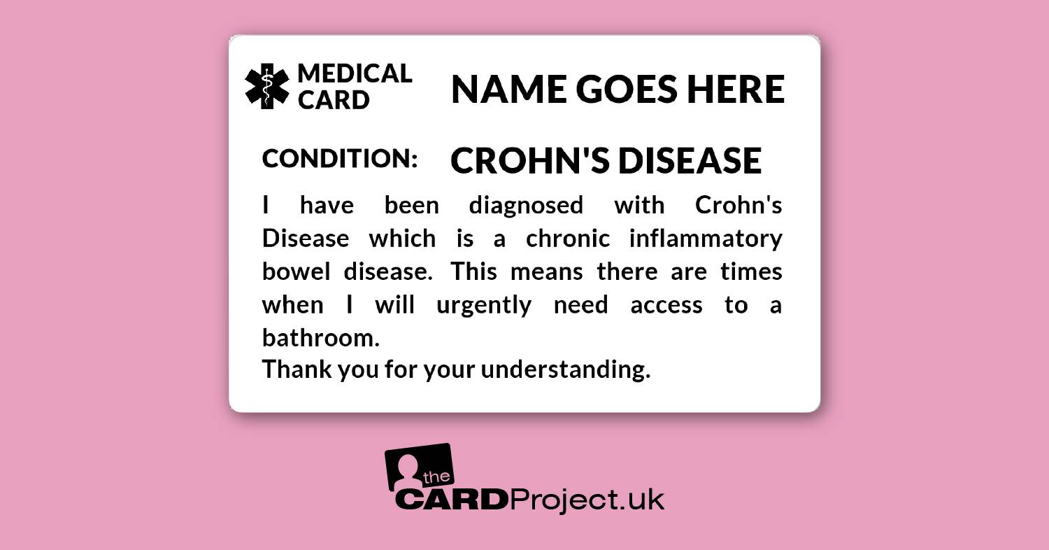 Crohn's Disease Mono Medical ID Card  (FRONT)